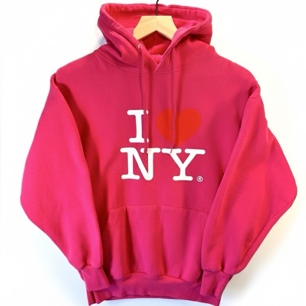 I‎ Love NY Sweatshirt Hoodie, Women’s, Hot Pink, size Medium.